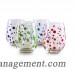 Circle Glass Polka Dot  4-Piece Glass 18.9 oz. Stemless Wine Glass Set CIGL1495